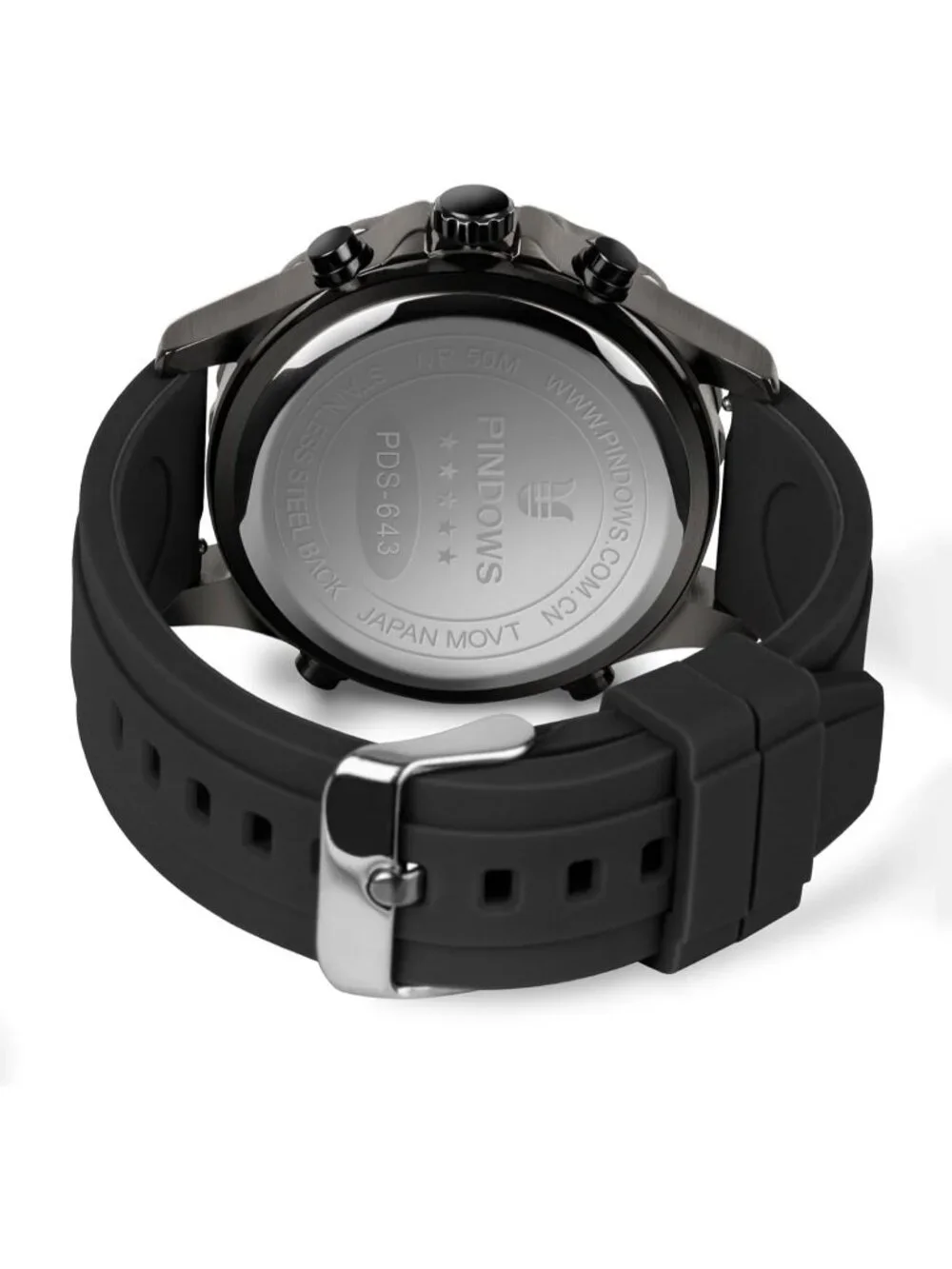 Men's Black Analog Quartz Waterproof Military Multifunctional LED Digital Watch